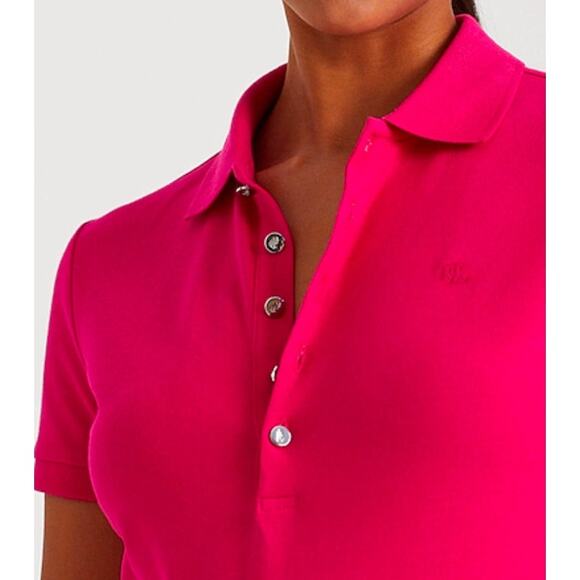 Lauren Ralph Lauren Women's Purple Half Button Collared Polo Shirt Size L Preppy - Picture 11 of 11